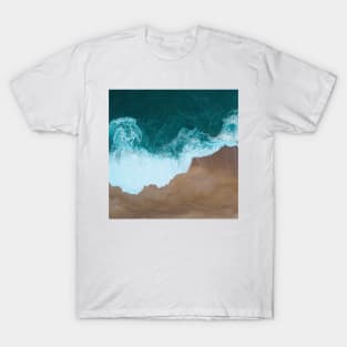 Blue Ocean Waves And Yellow Sand T-Shirt